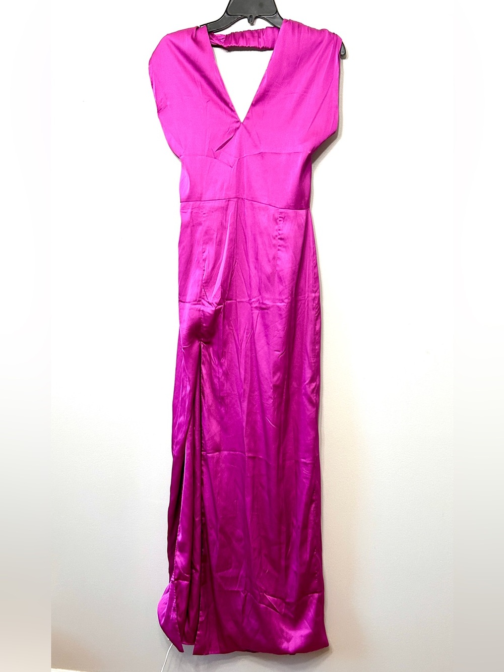 Fashion Nova La Sierra Satin Maxi Dress Purple Size L NWT